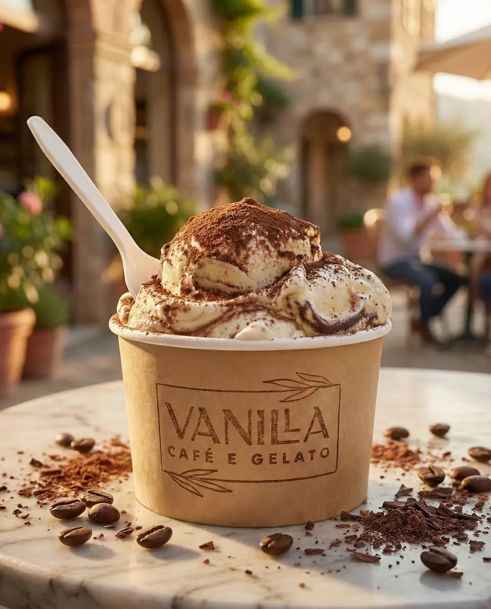 Cup of artisan gelato from Vanilla Café e Gelato